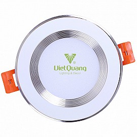 ĐÈN ÂM TRẦN ĐẾ ĐÚC 7W VIỀN BẠC GIẬT CẤP VQATDDB09-7W-3