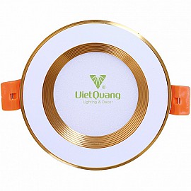 ĐÈN ÂM TRẦN ĐẾ ĐÚC 7W VIỀN VÀNG GIẬT CẤP VQATDDV09-7W-3