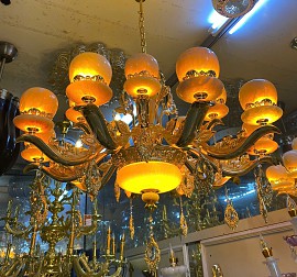 Đèn chùm đồng bát đá VQDCD7233-15