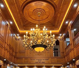 Đèn chùm đồng bát đá VQDCD1720-18