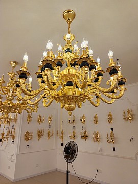 Đèn chùm đồng mạ vàng VQCD7226-18