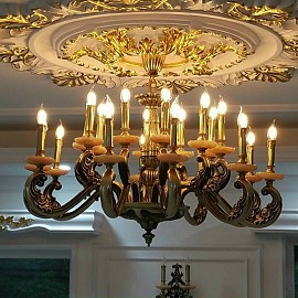 Đèn Chùm Đồng Bát Đá VQCDBD1250-15