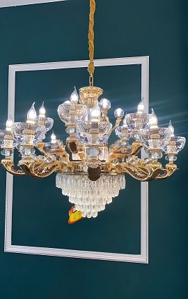 Đèn chùm đồng pha lê VQDCD7203-15