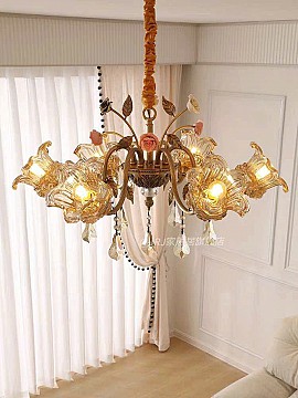 Bộ đèn chùm đồng đèn tường đồng VQCDML2728