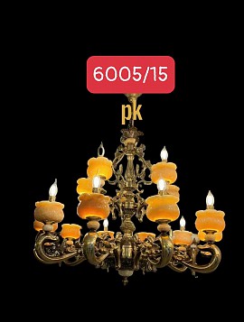 Đèn chùm đồng bát đá VQCDBD6005-15