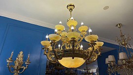 Đèn chùm đồng bát đá VQCD6332-15