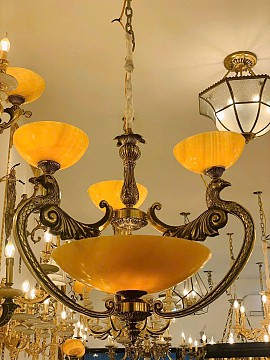 Đèn chùm đồng bát đá VQCD8300-3