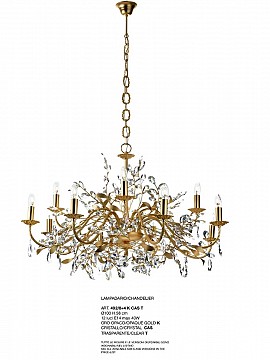 Đèn chùm đồng pha lê VQCD492-12
