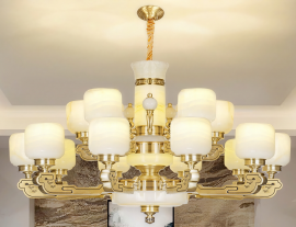 Đèn chùm đồng bát đá VQDCD7717-15