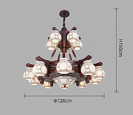 Đèn chùm gỗ chao gốm VQCG3303-10-5