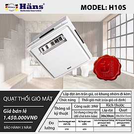 Quạt mát âm trần công tắc Häns – H10S